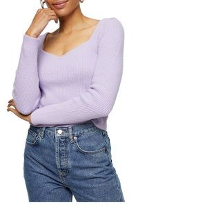 Topshop Sweetheart Neck Fluffy Sweater